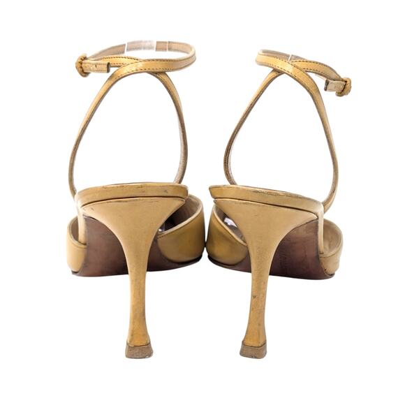 Manolo Blahnik Vintage Tan Slingback Heels Size 39.5 US 9.5 - Picture 6 of 11